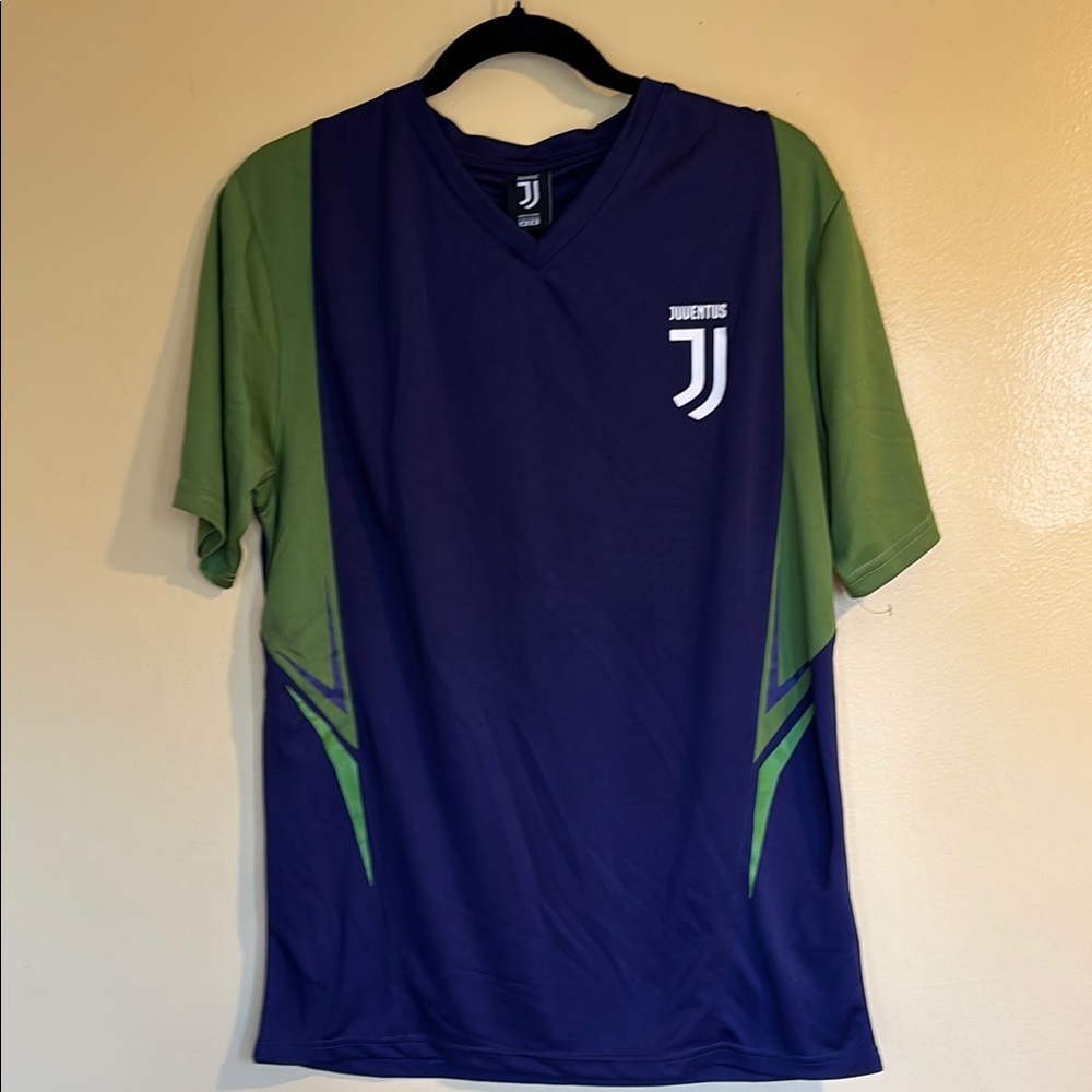 Blue and Green Soccer Jersey